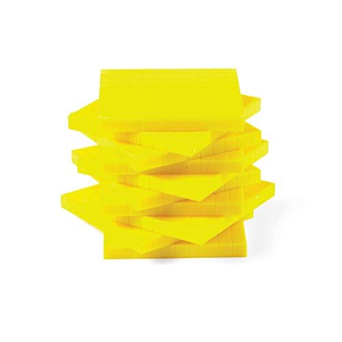 ETA hand2mind Yellow Plastic Base Ten Blocks, Flats (Pack of 10)
