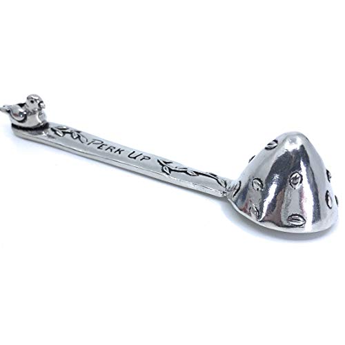 Woodland Perk Up Bird Pewter Coffee Scoop Spoon Decorative Handmade Woodland Perk Up Bird Pewter Coffee Scoop Spoon Decorative Handmade