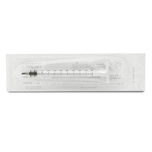 1ml Syringe - 100 Pack - Luer Slip Tip, No Needle, FDA Approved, Sterile Individually Blister Packed - Medicine Administration for Infants, Toddlers and Small Pets