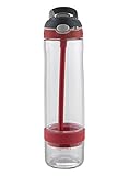 Contigo AUTOSPOUT Straw Ashland Water Bottle with Infuser, 26 oz., Clear with Watermelon