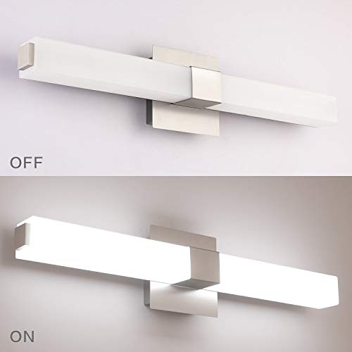 ZUZITO LED Vanity Light 24.2" Frosted White Acrylic Brushed Nickel for