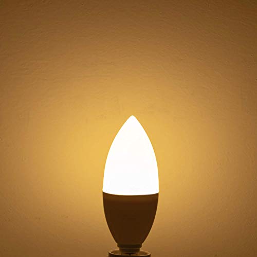 GALYGG E12 LED Candelabra Light Bulbs 60 Watt Equivalent, Warm White 2700K 600LM, Chandelier Bulb 7W CRI 90+ Non-Dimmable - 6 Packs - Thumbnail 3