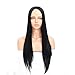 Fani Black Wig Long Straight Middle Part Synthetic Hair Wig Costume Fascinating Women Wig with Free Wig Cap (Black)