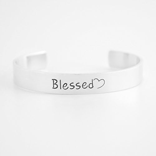 Blessed Hand Stamped Cuff Bracelet - Aluminum