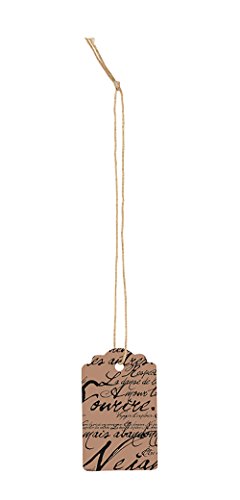 Small Strung Scalloped Paris Script Boutique String Price Tags - Pack of 500