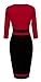 Homeyee® Women's Vintage Colorblock Career Bodycon Dress B235 (M, Red)