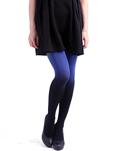 HDE Women's Solid Gradient Color Stockings Opaque Microfiber Footed Tights