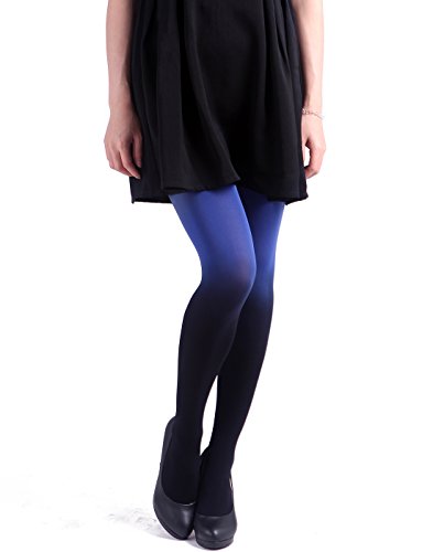 UPC 700355856504, HDE Women&#39;s Solid Gradient Color Stockings Opaque Microfiber Footed Tights (Blue to Black)