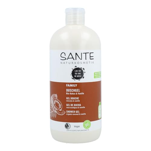 Sante Naturkosmetik - Organic Coconut & Vanilla Shower Gel Tropical Scent Gently and Thoroughly Cleanses Vegan Organic Extracts 500ml