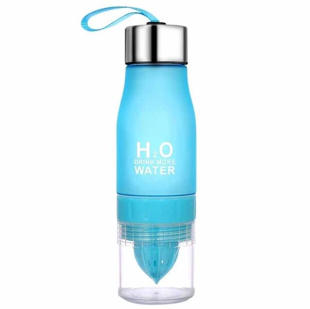 iSeventy9 Portable Water Bottle With Juice Lemon Fruit Infuser Cup 650ml - Blue