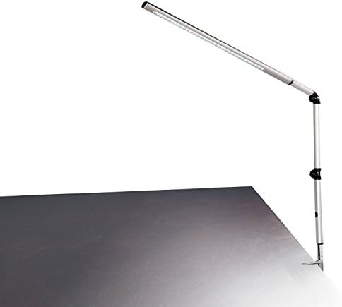 Table Lamps Foldable Aluminium Body Reading Lamps Creative Clamp Work Lights Cool White Light LED Reading Lights for Work &amp; Study Suitable for Using at Home &amp; in Office Silver