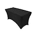YOUR CHAIR COVERS Rectangular Spandex Table Covers 4ft Fitted Tablecloth Wedding Event Patio Decorations Elastic Fabric Stretch Tables Cover for 4 ft Folding Table (Black)