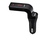 Bluetooth FM Transmitter for car with Aux Port, Wireless In-Car Radio Transmitter with USB Charging Ports, Hands Free Calling, TF Card Support, for iPhone, Samsung, Pixel, LG, Nexus Android