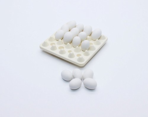 Mini Egg Set in Tray White Dollhouse Miniature Handmade Food Supply