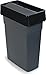 Carlisle FoodService Products Trimline Rectangular Waste Container with Handles, Polyethylene, 15 Gallons, Gray