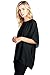 Modern Kiwi Opaque Chiffon Caftan Poncho Tunic Top Black One Size