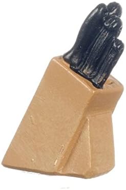 Dollhouse Miniature Knife Block with Knives