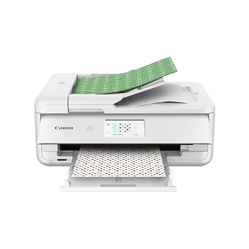 Canon TS9521C All-In-One Wireless Crafting Photo Printer, 12X12 Printing, White, Amazon Dash