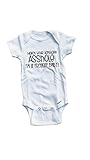 Baby Tee Time Boys' Watch your language funny One piece 0-3 Months White