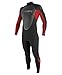 O'Neill Youth Reactor 3/2mm Back Zip Full Wetsuit, Black/Red/Graphite, 4