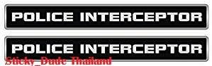 2 (two) pcs - 1" x 8" POLICE INTERCEPTOR Vinyl Decals | Stickers | Emblems | Labels | Mustang Camaro Race Car | “Peel and Stick” from STICKY DUDE Thailand.