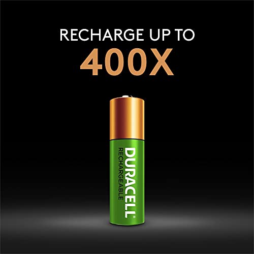 Duracell Ion Speed 1000 Battery Charger for AA and AAA batteries, Includes 4 AA and 2 AAA Pre