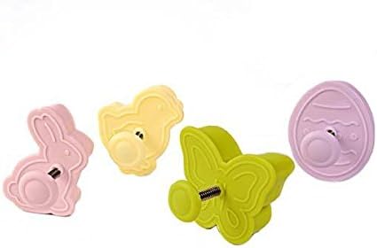 Silikomart Mini Cookie Cutters with Spring Ejection Feature, Set of 4, Assorted Easter