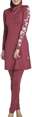Sheng Xi Islamic Hijab Muslim Swimwear For Women Girls Plus Size Modest Burkini Red S