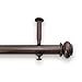 Source Global Bold Pole Adjustable Curtain Rod Set, 144-Inch to 240-Inch, Dark Brown