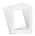 Golden State Art, White Pre-Cut 11x14 Picture Mat for 8.5x11 Photo, with Acid Free White Core High Premier Bevel Cut Mattes (10-Pack)