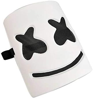 PowerBH LED DJ Marshmello Mask Full Face Covered Head Helmet Halloween Cosplay Latex Mask Bar Music Props/DJ Marshmello Throw Pillow Cover/Plush Toy