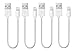 Fleck Lightning to USB Cable for Apple Devices - Short - 8.5 Inch (0.2 Meter) - 4 Pack - White