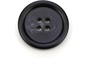 VINGOL 10 PCS 4 Holes Round Pattern Resin Buttons Flatback Sewing Button Favorite Findings Basic Buttons for Clothing Arts Crafts Projects DIY Decorations Sewing Accessories (10#Black, 25 mm)