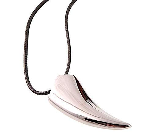 Moda Accessories Black Metal Wolf Tooth Pendant Necklace Jewellery