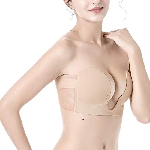Colleer Sticky Bra, Invisible Strapless Plunge Self Adhesive Bras for Women, Reusable Magic Bra