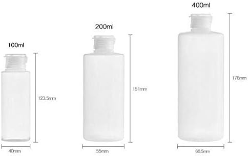 Pack of 2 100ml/200ml/400ml Transparent Empty Travel Refillable PE Plastic Soft Tubes Bottle Emulsion Packing Case Make up Cosmetics Container (200ml) - Image 3