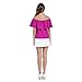 EOVVIO Women's Summer Ruffles Off Shoulder Chiffon Tops Blouse (XXL, Purple)