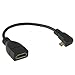 Afunta 90 Degree Micro HDMI Right-Toward Male to HDMI Female Cable Adapter, Length: 17cm