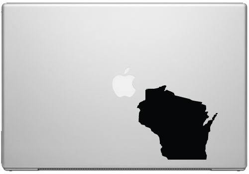 Wisconsin Badger State Pride Decal Sticker - Black 5" Vinyl Decal for Cars, Macbooks, and Other Laptops