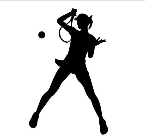 Amazon Co Jp 女性テニスプレーヤーシルエット壁デカールスポーツガールズルームテニスビニールウォールステッカージムスポーツインテリアアート装飾寝室42 66センチメートル Home Kitchen