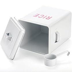 Youeon 10 Lbs Metal Rice Storage Container, Square