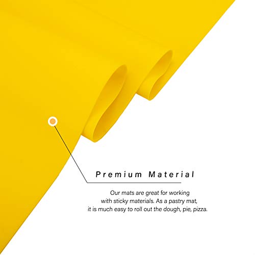 27.5 x 19.6 inches Silicone Mats, Gartful Oversize Resin Jewelry Casting Molds Mat Tumbler Sheets Nonslip Nonstick Multipurpose Placemat Waterproof Table Mat for Craft, Liquid, Resin, Yellow - Thumbnail 2