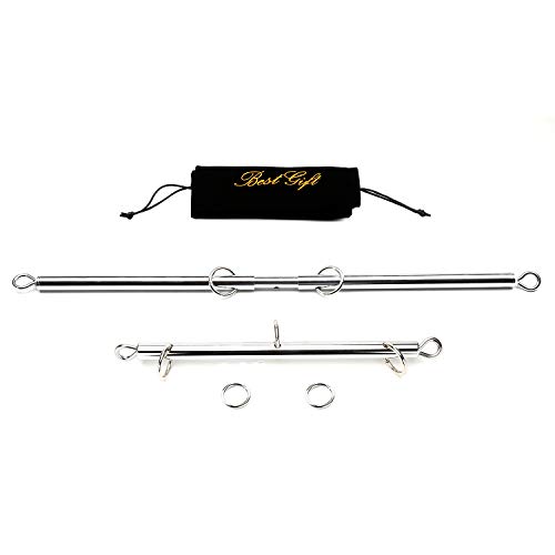 Sovyime Silver Expandable Spreader Bar Sports aid Tools for Legs and Arms, Heavy Duty Position Master Thigh Spreader Tools Home Gyms Wrist Ankle Weight Home Yoga
