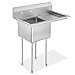 GRIDMANN Stainless Steel 1 Compartment Utility Sink with Right Drainboard, NSF Certified Commercial Kitchen Sink, 18