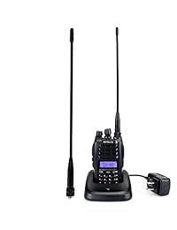 Retevis RT23 Radio de banda dual de dos vías PTT dual Reciba Walkie Talkie con función de repetidor de banda cruzada Radio aficionada de jamón UHF / VHF de 128 canales (1 paquete)