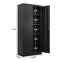 BESFUR Metal Storage Cabinet, 72" H x 36" W x 18" D