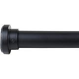 Meriville 1-inch Diameter Metal Spring Tension Rod, Adjustable Length 18-inch to 30-inch, Black