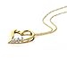 Amazon Collection Diamond 3-Stone Heart Pendant Necklace (1/10 cttw, I-J Color, I2-I3 Clarity), 18