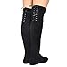 Premier Standard - Women's Fashion Comfy Vegan Suede Side Zipper Over Knee High Boots, TPS Boots-04Eikciv Black Su Size 11