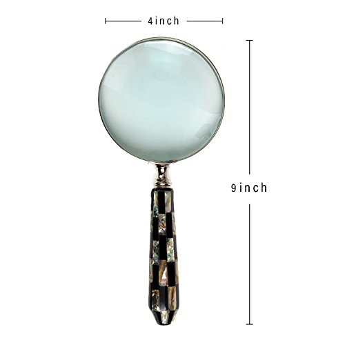 storeindya Thanksgiving gifts Ideas Vintage Magnifying Glass - Handheld Magnifier for Reading Inspection Crossword Puzzles Maps - Thumbnail 4